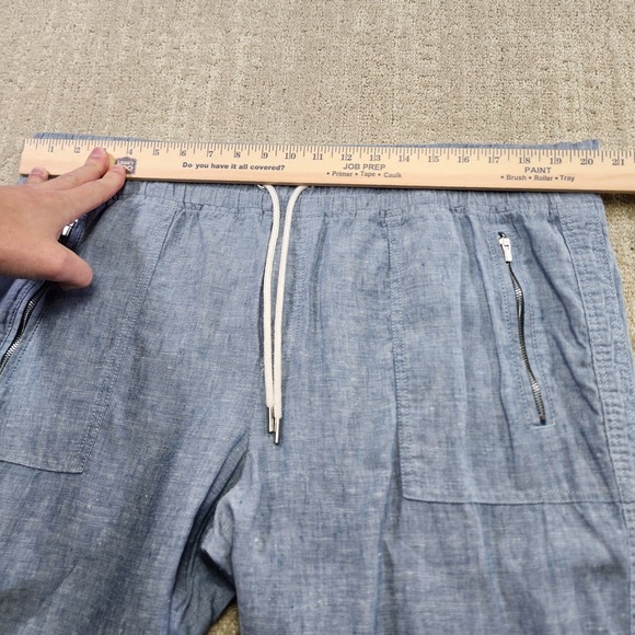 Athleta Cabo Linen Joggers Women 18 Blue Elastic Waist Drawstring Athleisure - Picture 5 of 11